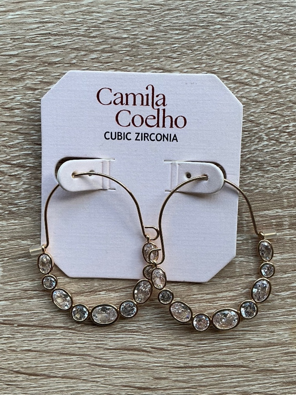 Camila Coelho Cubic Zirconia Hoop Earrings – Brand New